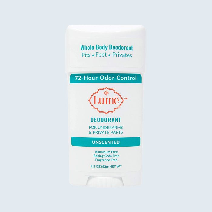 Deodorant stick labeled 