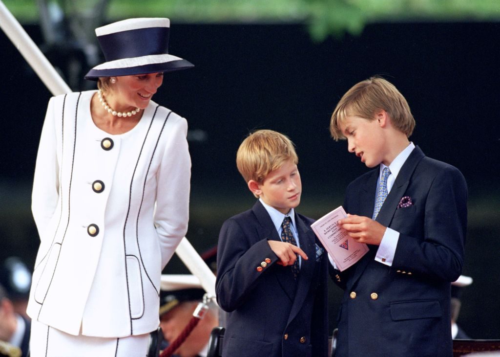 The Princess Of Wales And Princes William & Harry Attend The VJ Day 50Th Anniversary Celebrations In London.