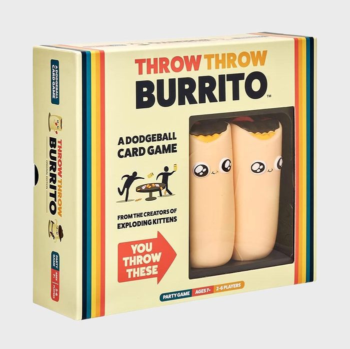 Box contains two cartoon burrito toys; labeled 