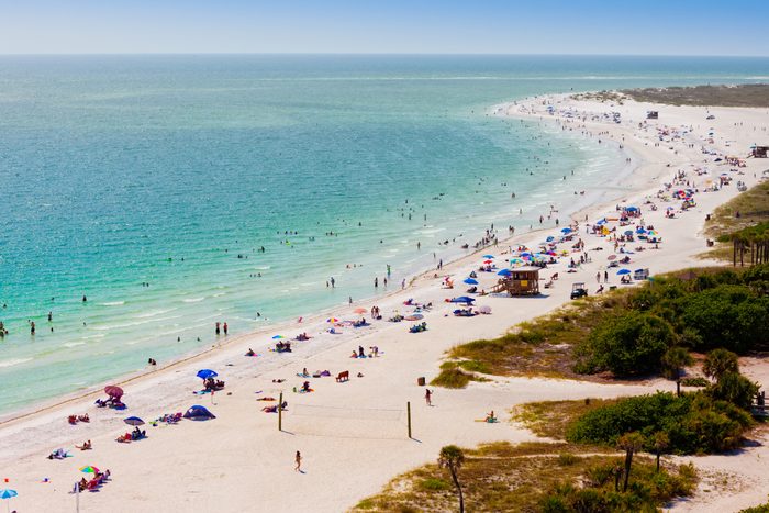 Summer Crowd on Lido Beach, Siesta Key, Sarasota, Florida