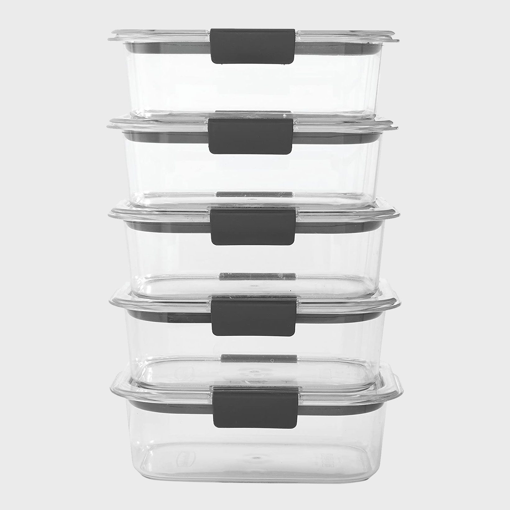 Rubbermaid Brilliance Food Storage Container Bpa Free Plastic Medium 3.2 Cup 5 Pack Clear