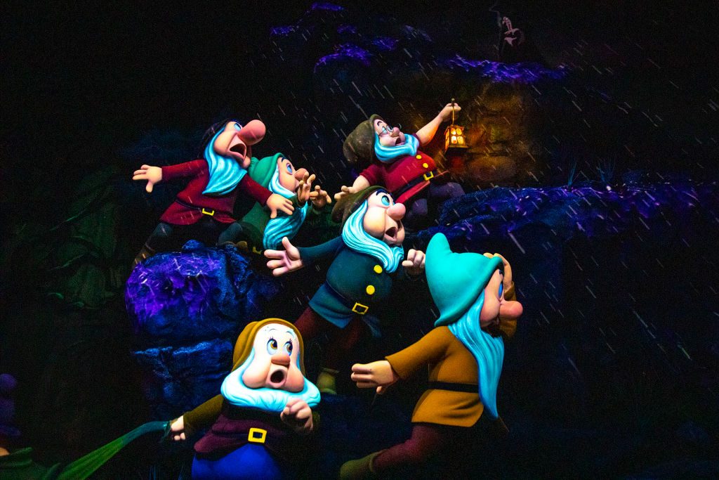 Scenes from the newly renovated Snow Whites Enchanted Wish ride, as visitors returning to Disneyland at 25% capacity