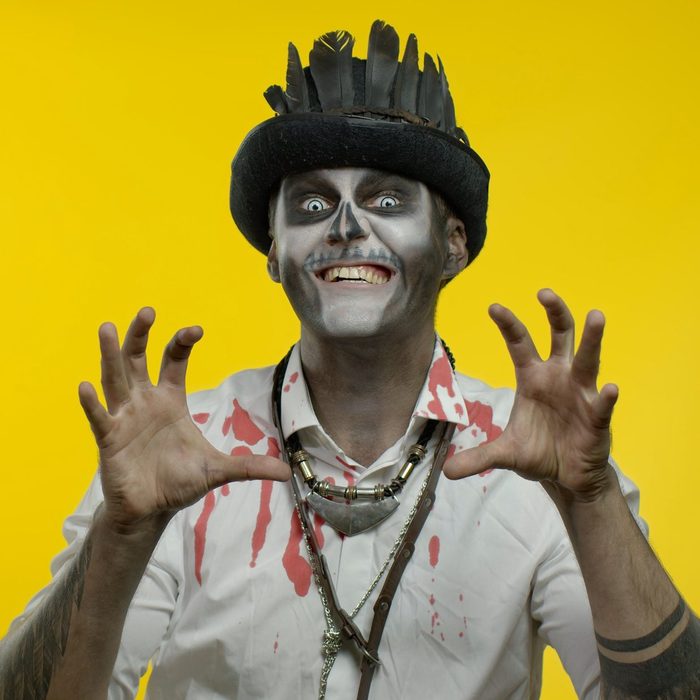 sinister face paint for halloween costume