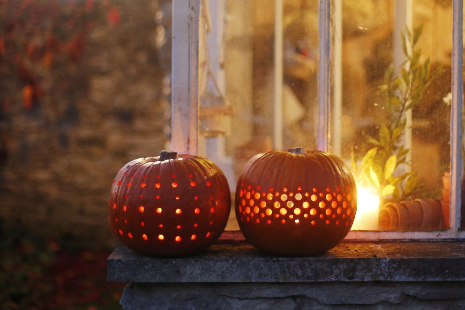decorated halloween pumpkins