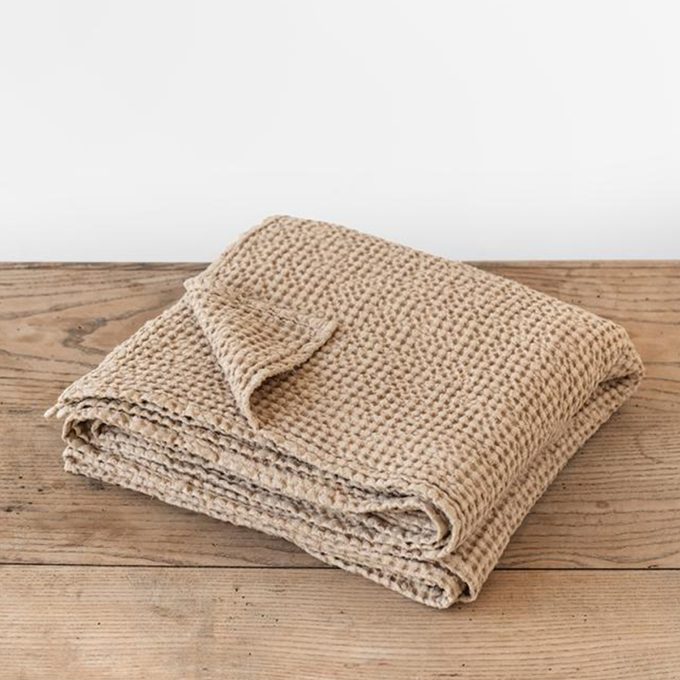 Magic Linen Beige Waffle Throw