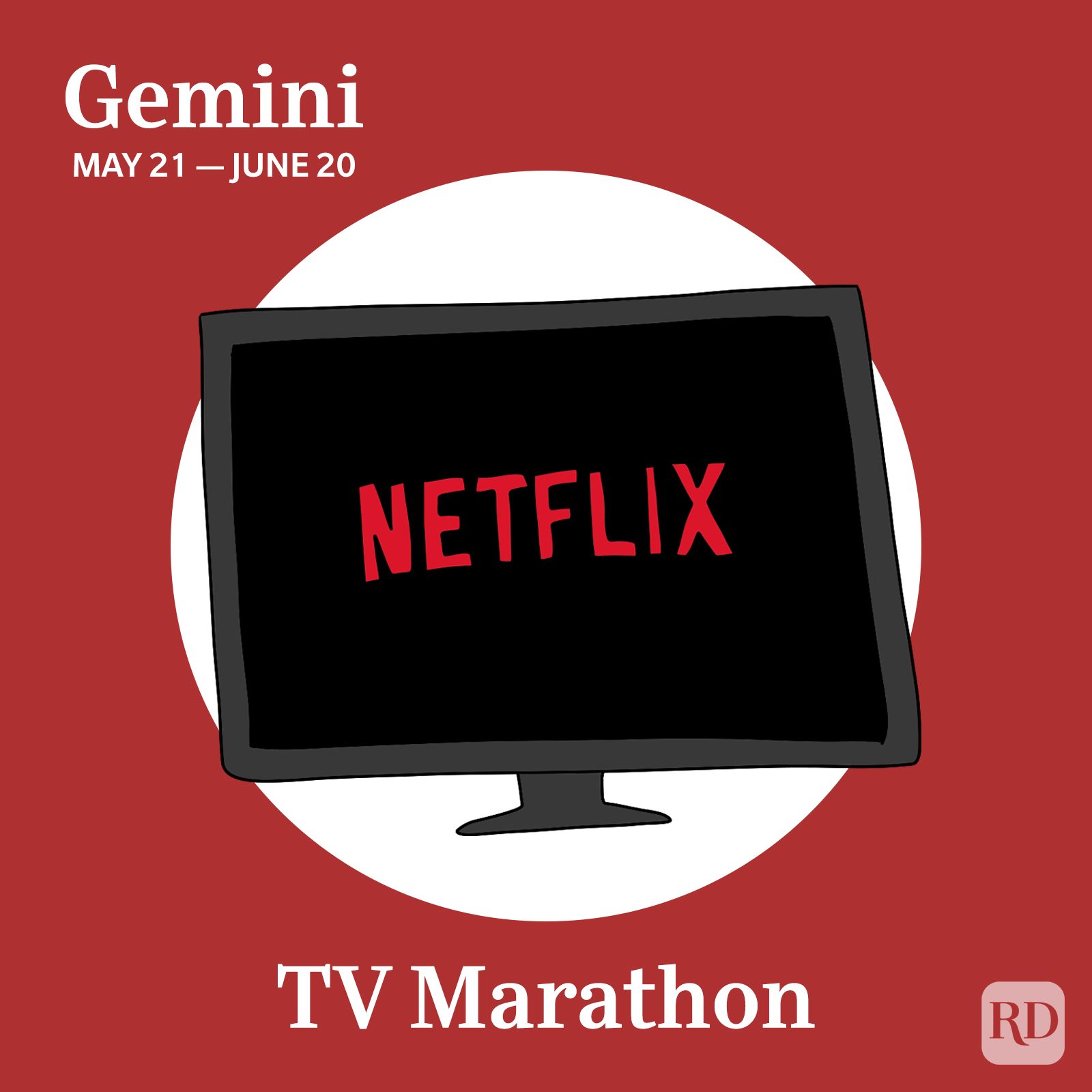Holiday Activity Zodiac Gemini - tv marathon