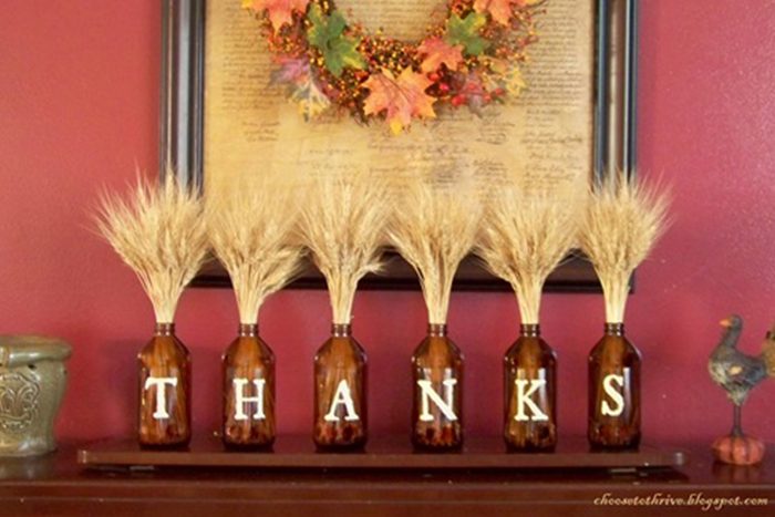 Bottles display letters spelling 