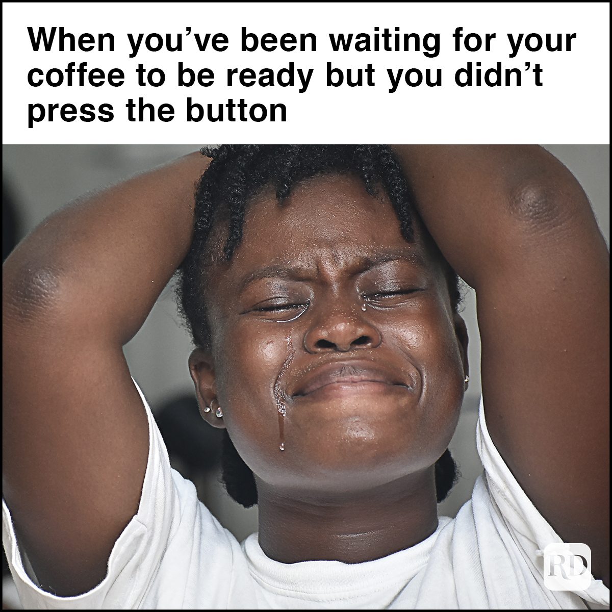 Portrait of black crying desperate woman