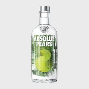 A clear bottle labeled 