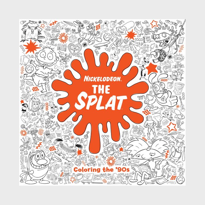Orange splat displays text 