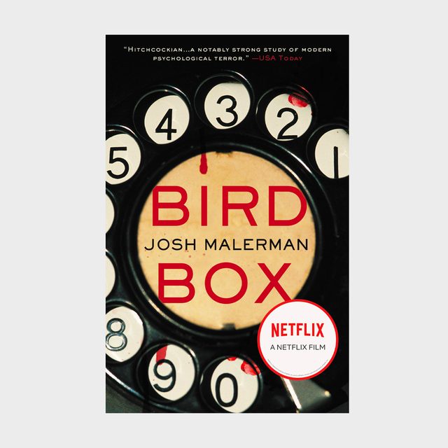A rotary phone shows numbers with a blood drip. Text: &acirc;&euro;&oelig;BIRD BOX JOSH MALERMAN.