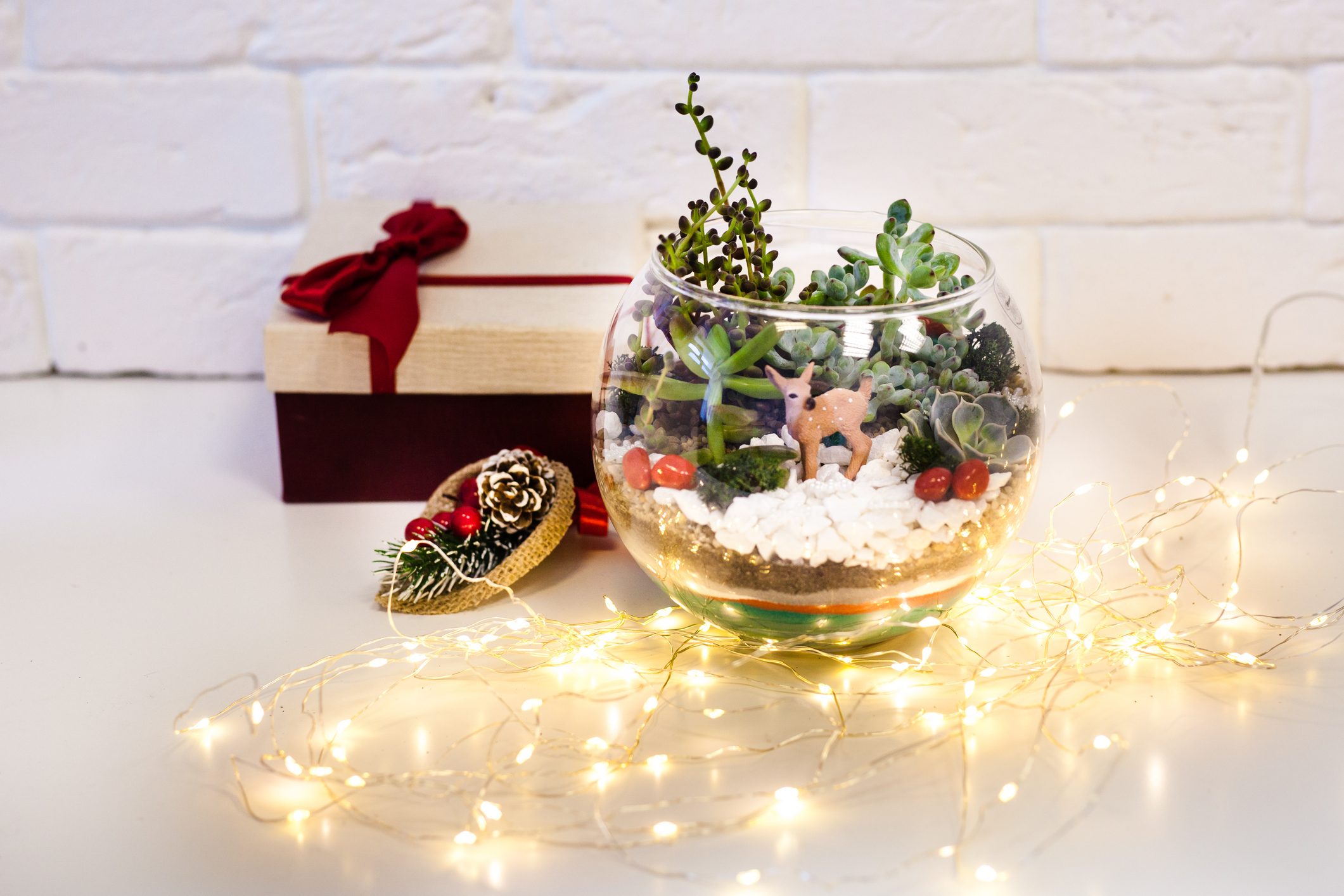 christmas terrarium decoration