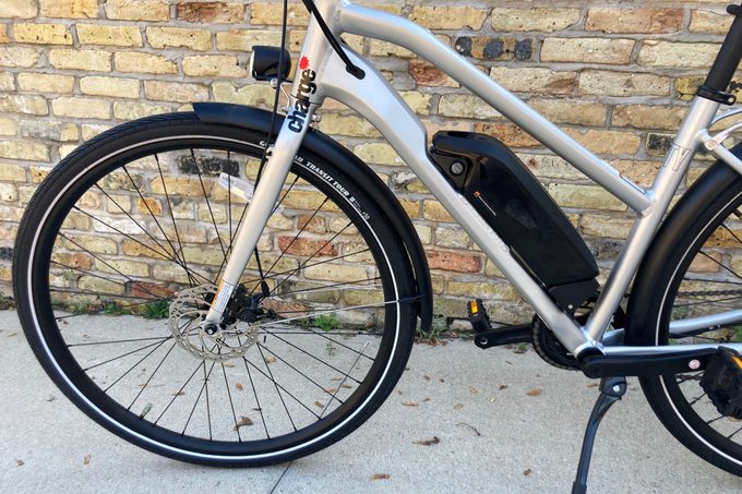 Charge Electric Bike close up of electric component