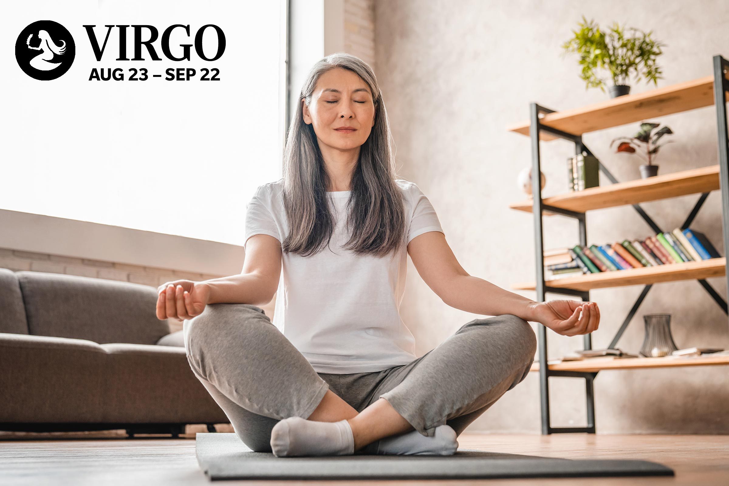 a woman meditating