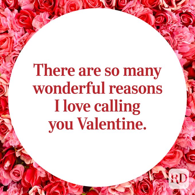 Valentines Day Quote on a background of pink roses