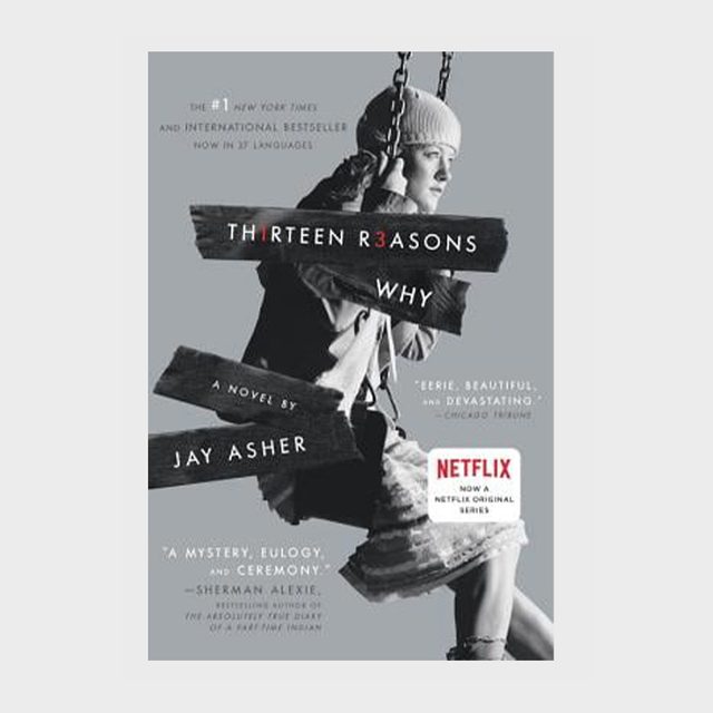 Book cover shows a girl sitting on a swing, wearing a beanie, against a gray background; text reads 