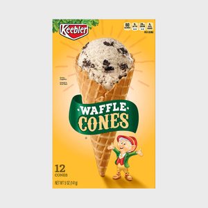 Box shows a waffle cone holding ice cream, labeled 
