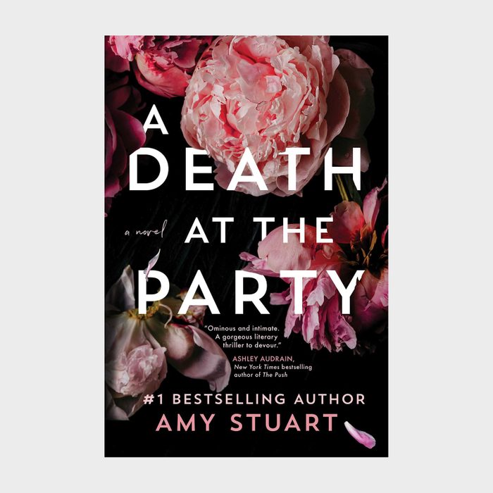 The book cover displays pink peonies surrounding the title 