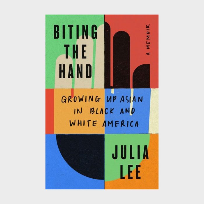 Book cover displays a colorful abstract hand design with text, 