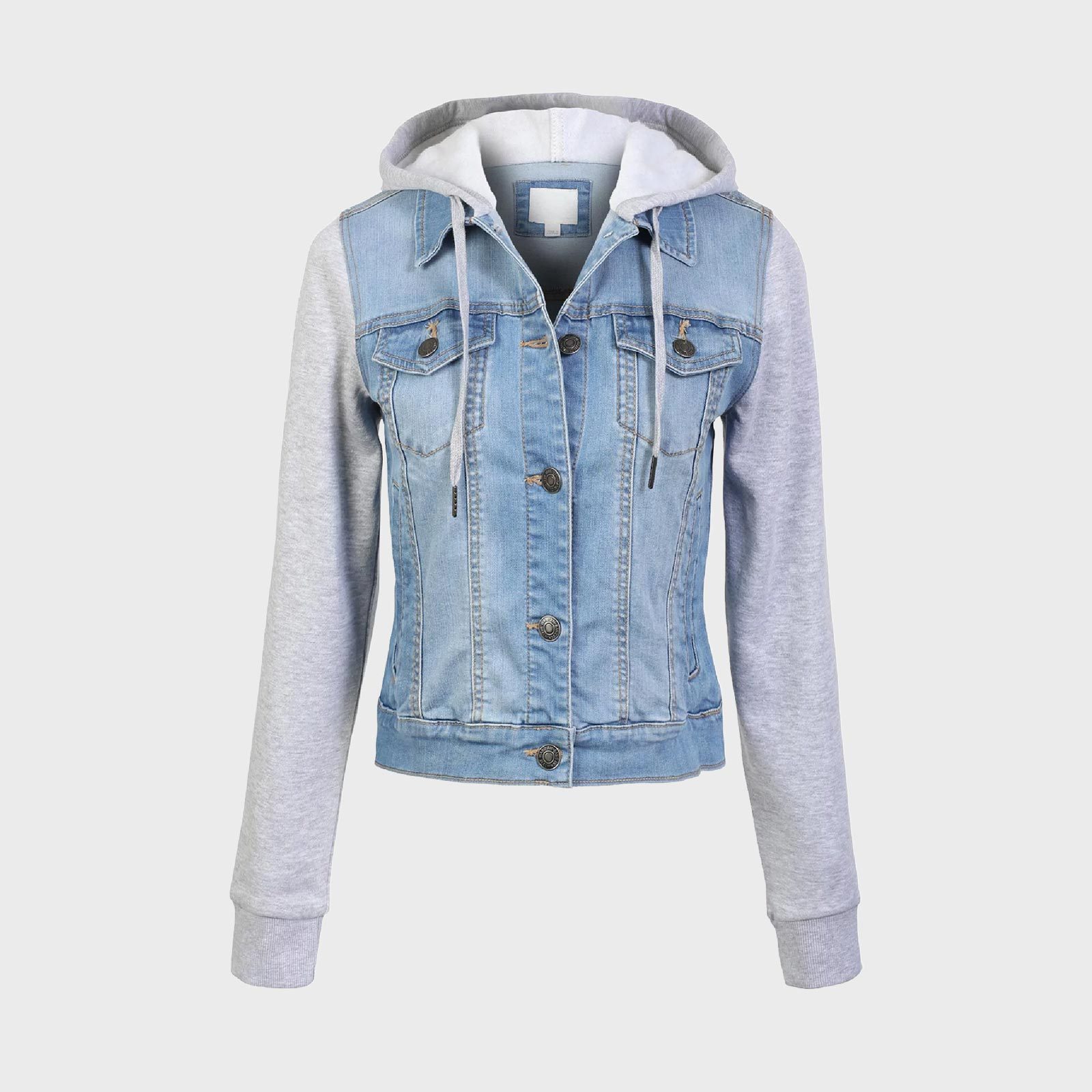 Rd Ecomm Made By Olivia Classic Casual Hooded Denim Jacket Via Walmart.com