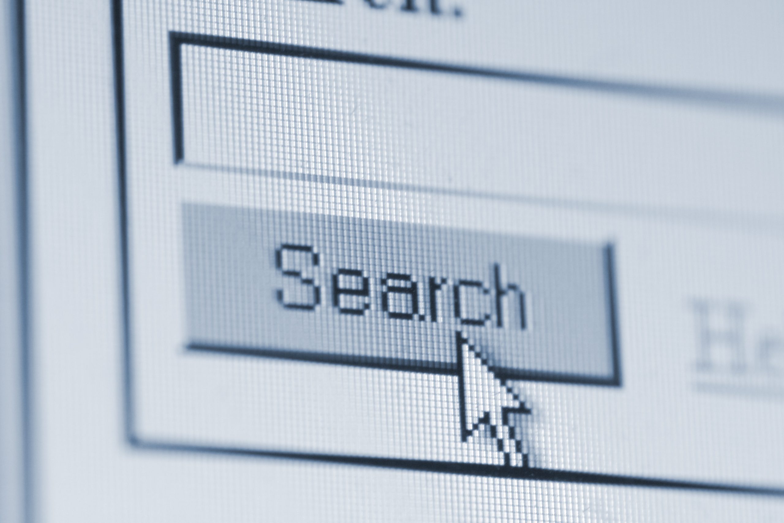 search button on computer screen with cursor