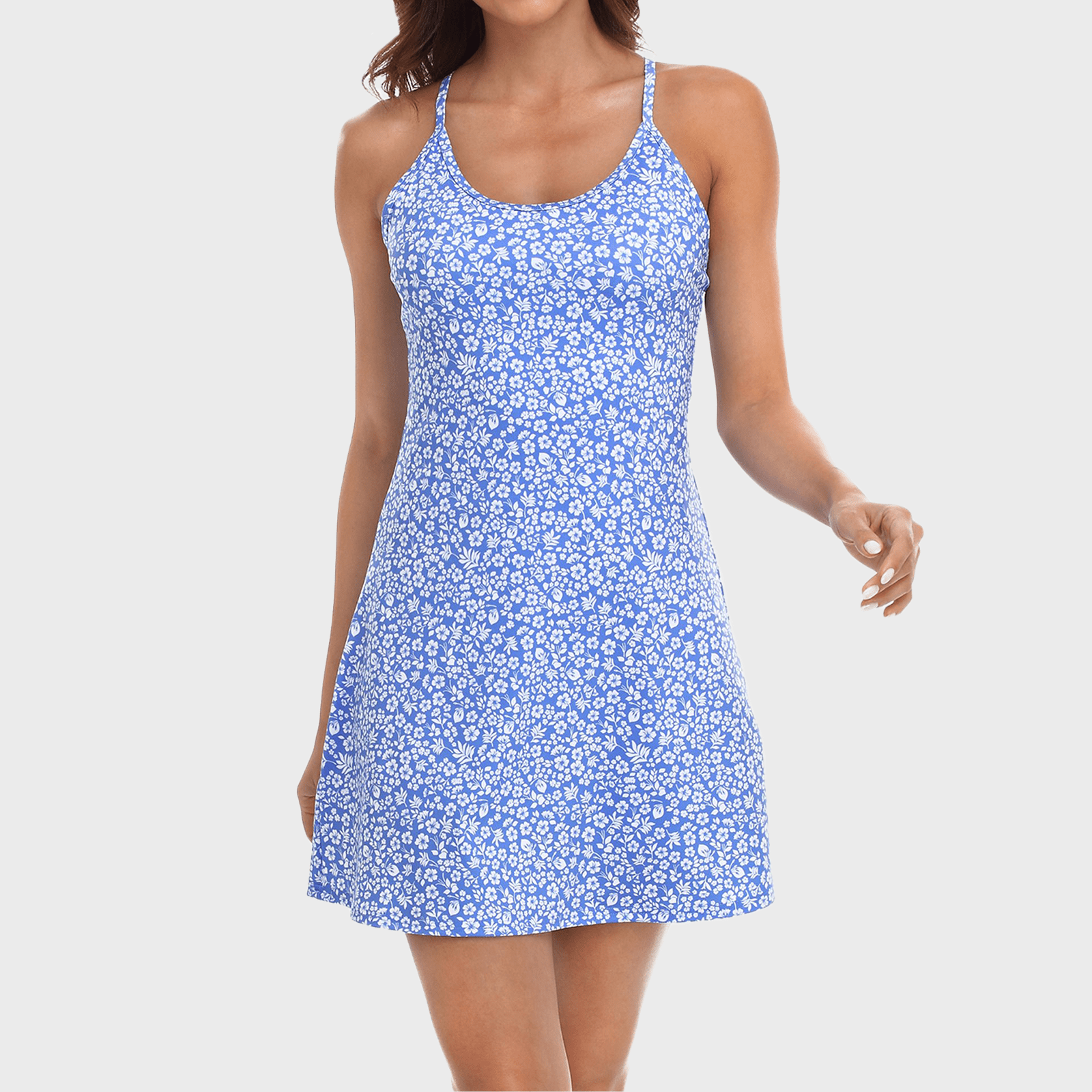 Womens Exercise Workout Dress Shorts Sleeveless Dresses Ecomm Via Walmart