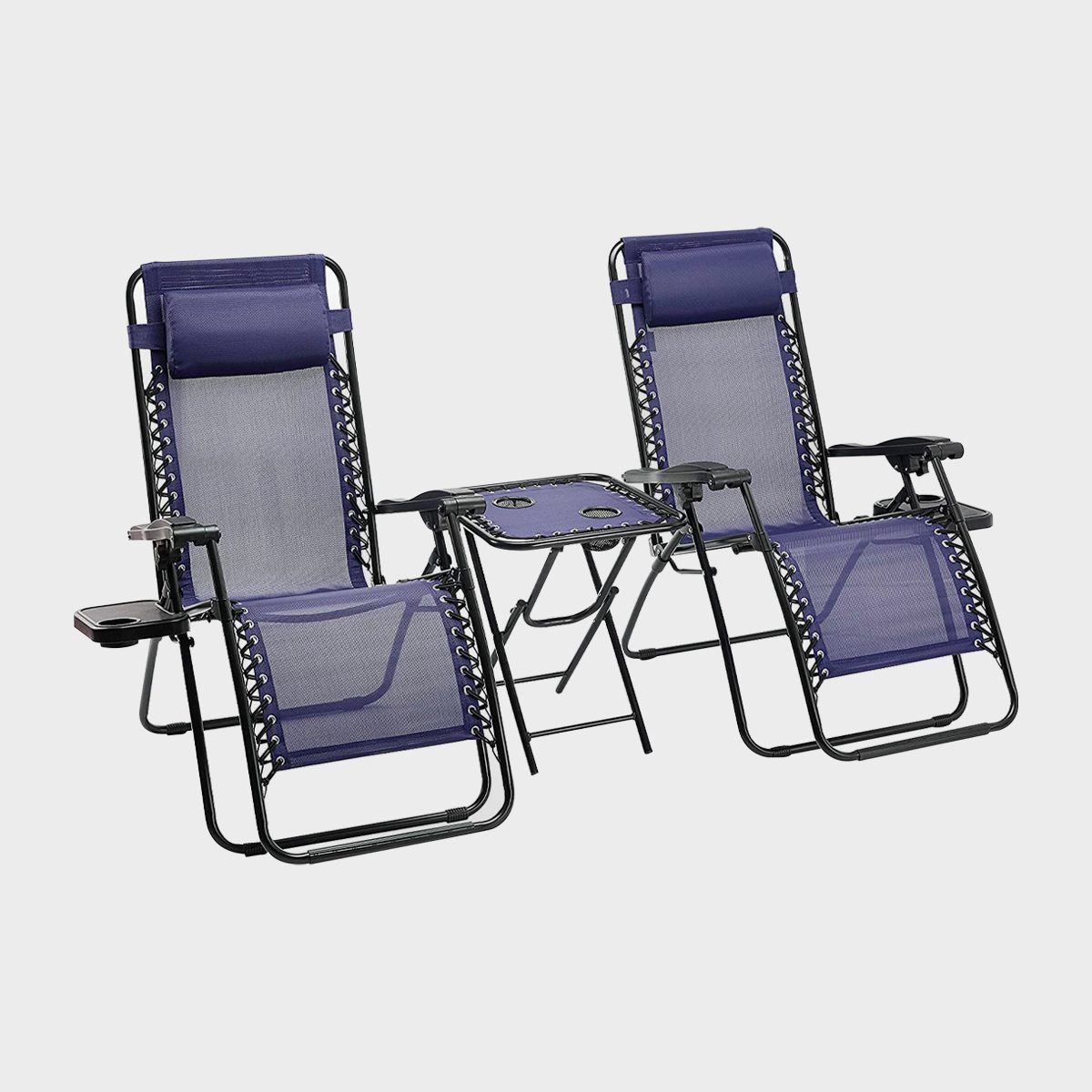 Amazon Basics Textilene Outdoor Adjustable Zero Gravity Folding Reclining Lounge Chair With Side Table And Pillow Ecomm Amazon.com