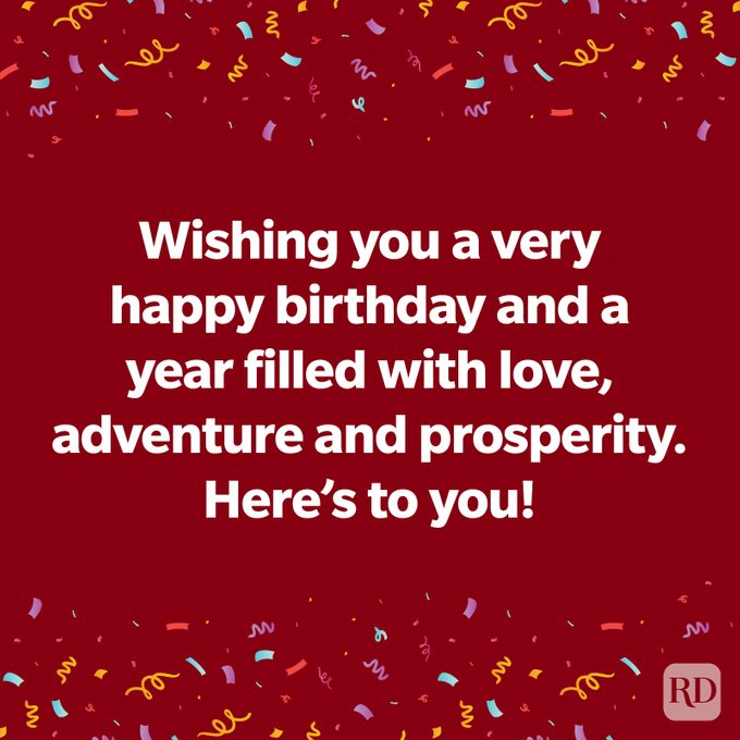 Happy Birthday Message on red background