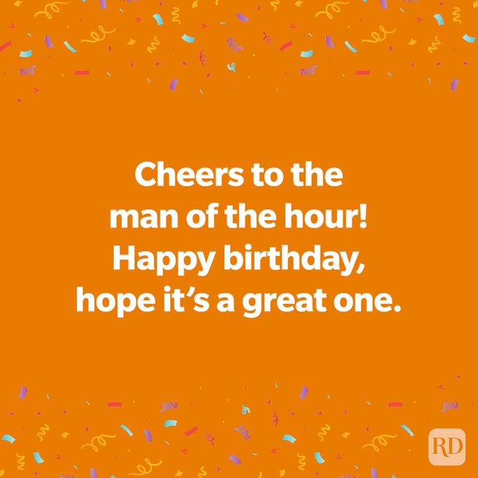 Happy Birthday Message on orange background
