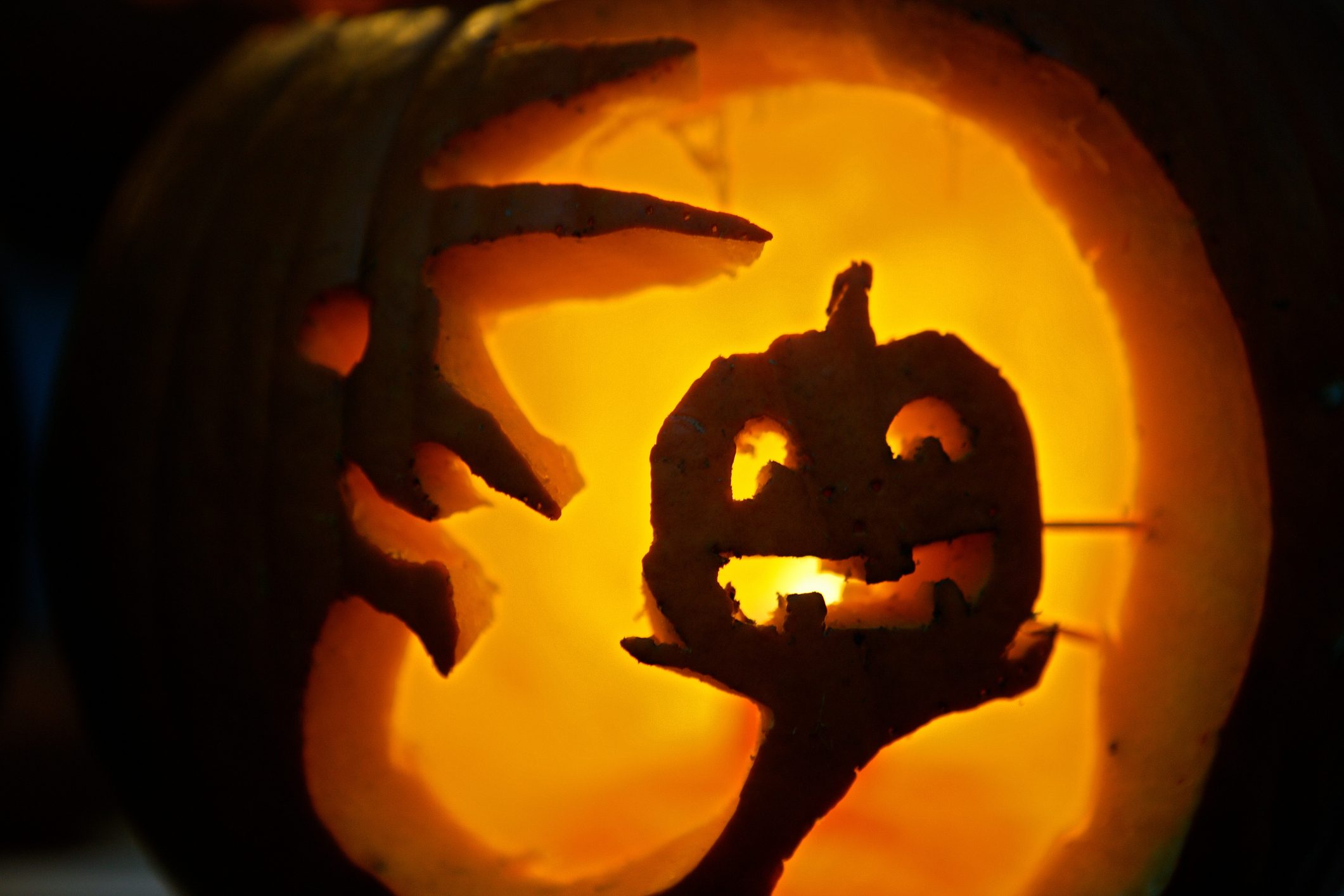 Carved pumpkin at the annual Pumpkin Festival