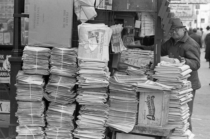 42nd Street, Times Square New York News Stand 1970