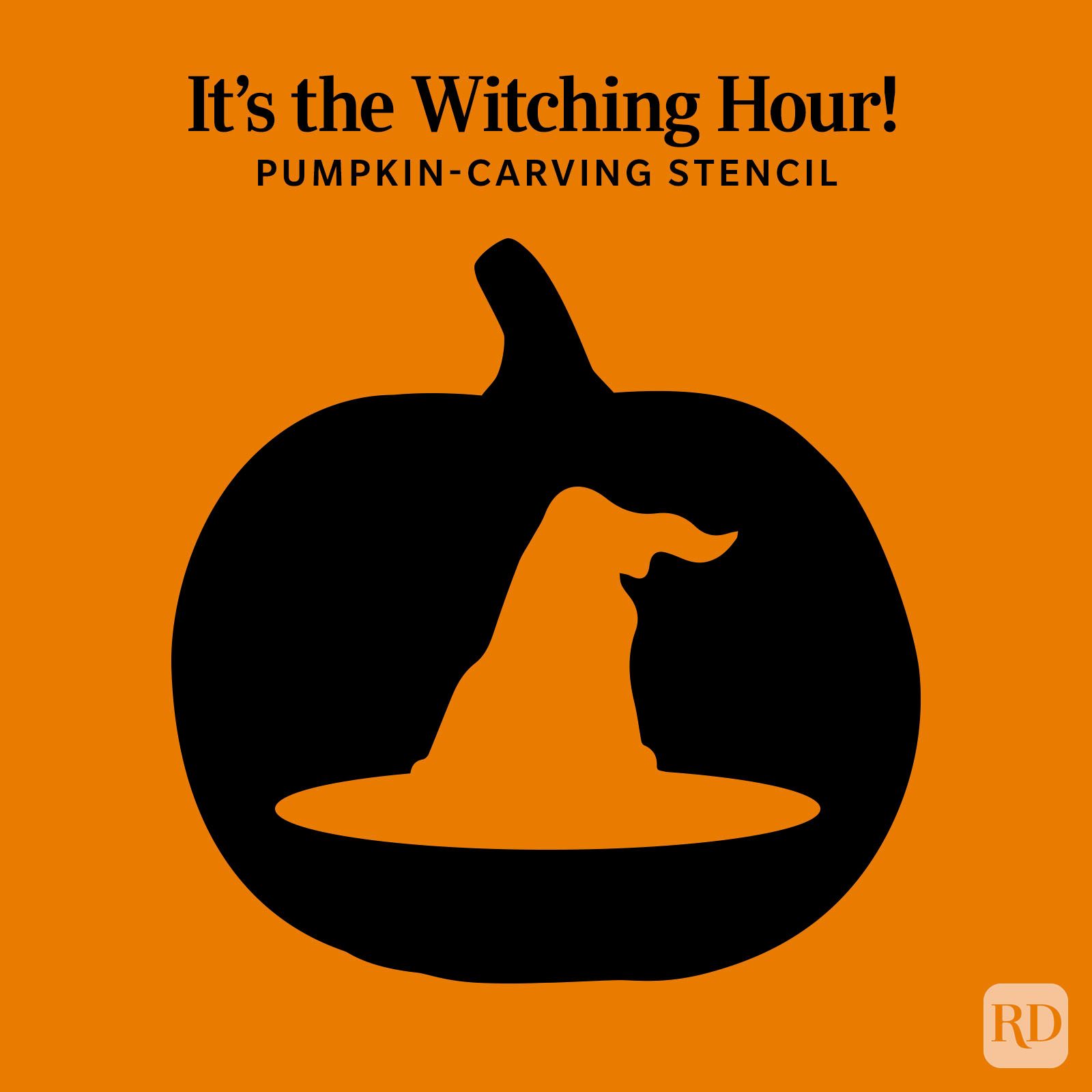 Witch hat pumpkin stencil