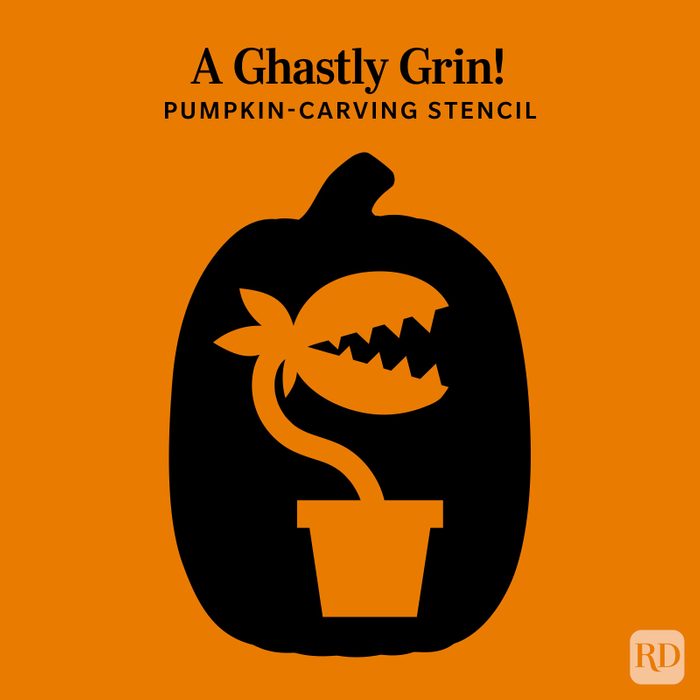 Carnivorous plant pumpkin stencil