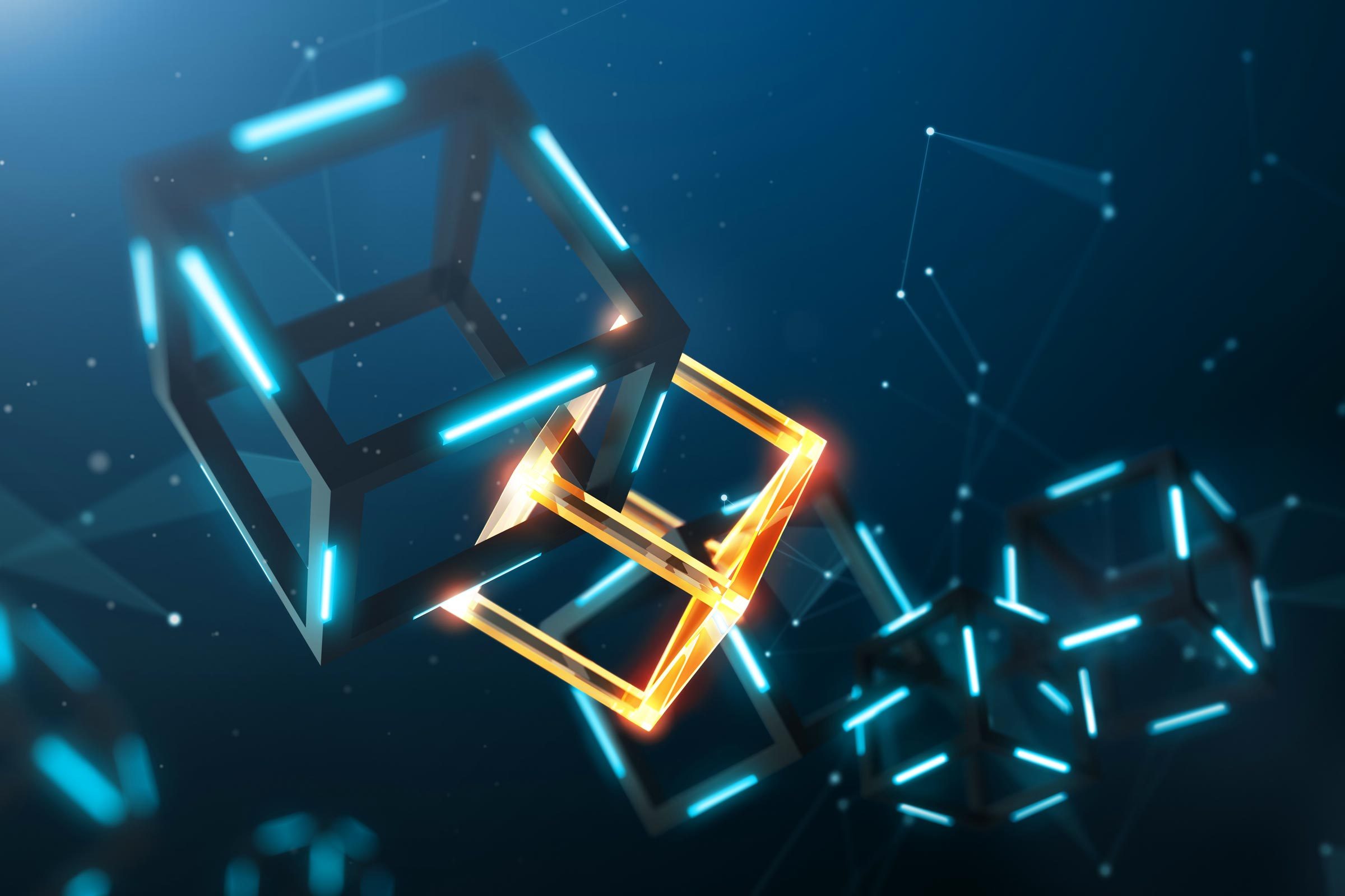 Blockchain concept with abstract background