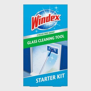 Windex glass cleaning tool displays 