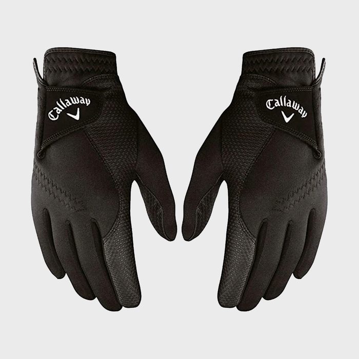 Black gloves facing outward, displaying 