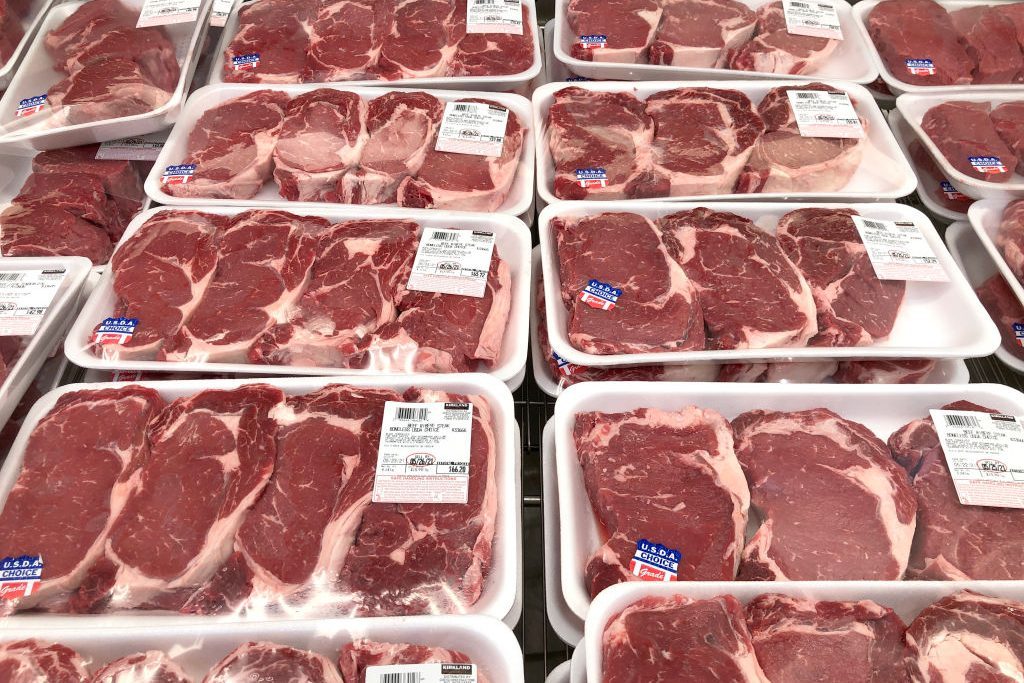 bulk meat packs at a grocery store