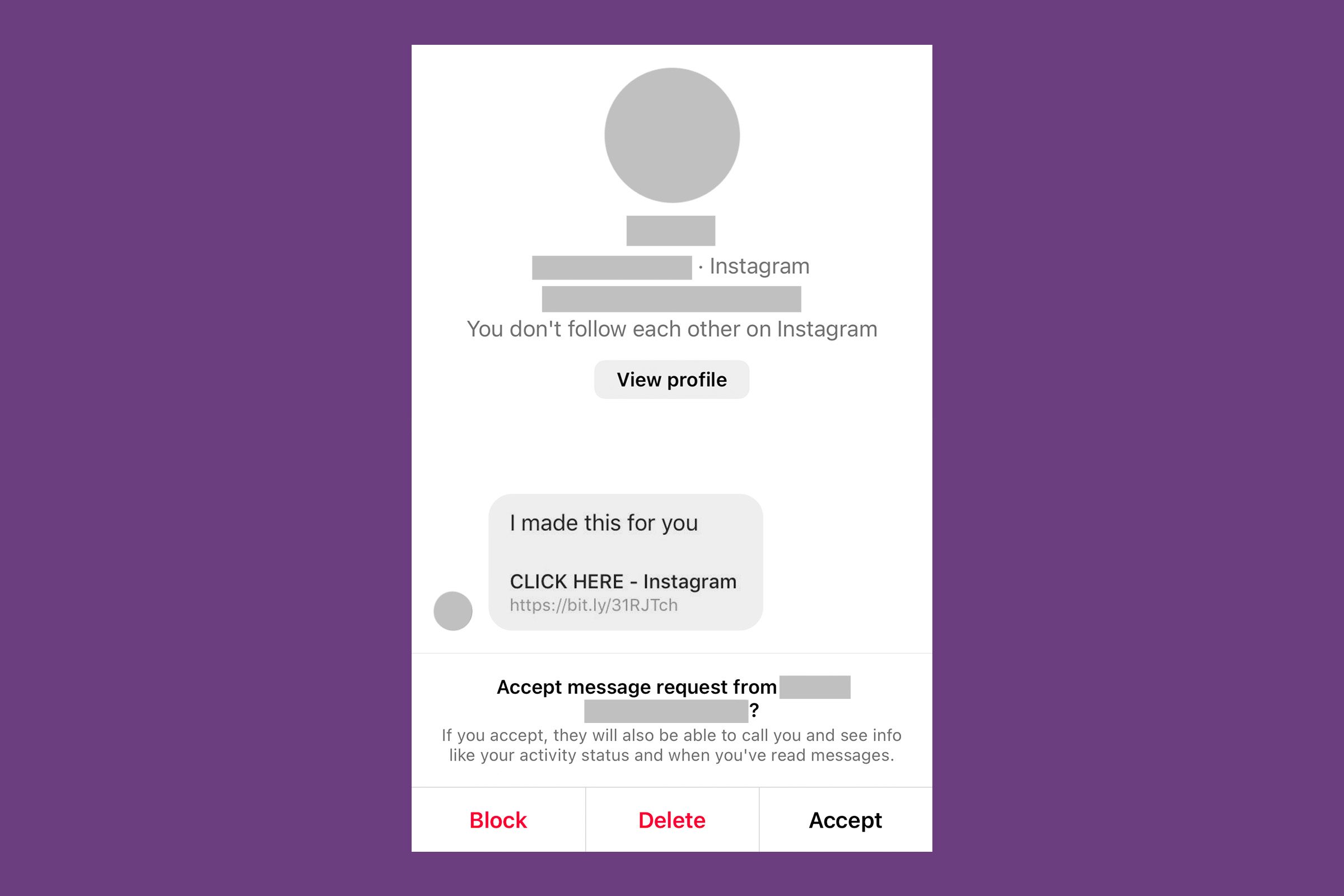 Suspicious Instagram DM