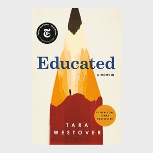 Book cover features a pencil-shaped mountain, a small figure standing; text reads 