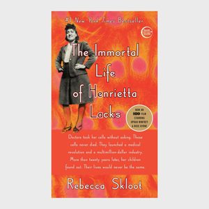 Book cover shows a woman standing confidently; features bold text, 