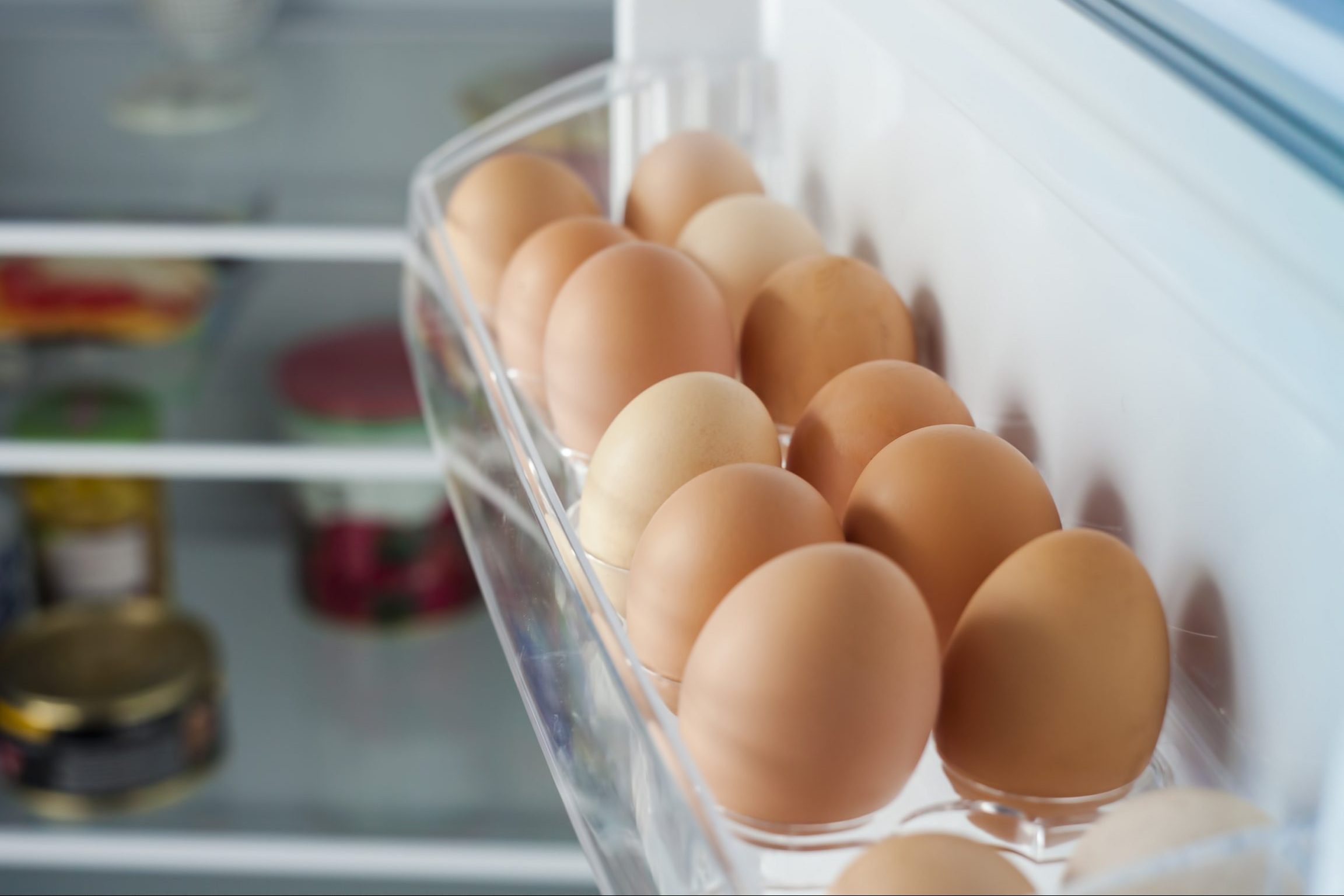 healthy bio eggs in the fridge