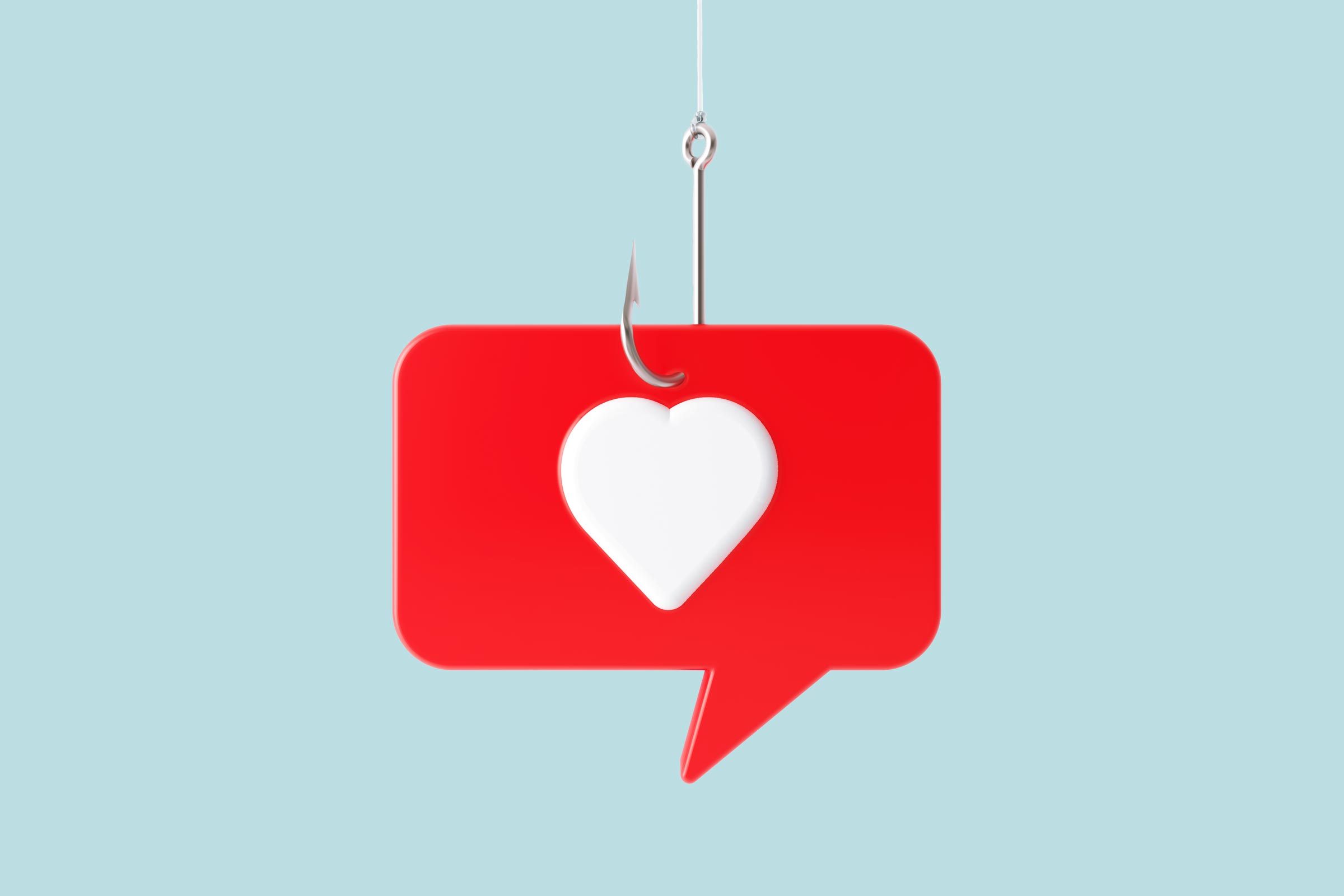 Instagram like attached to a phishing hook