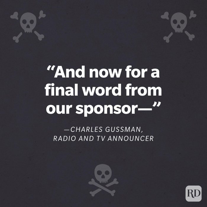 “And now for a final word from our sponsor—”