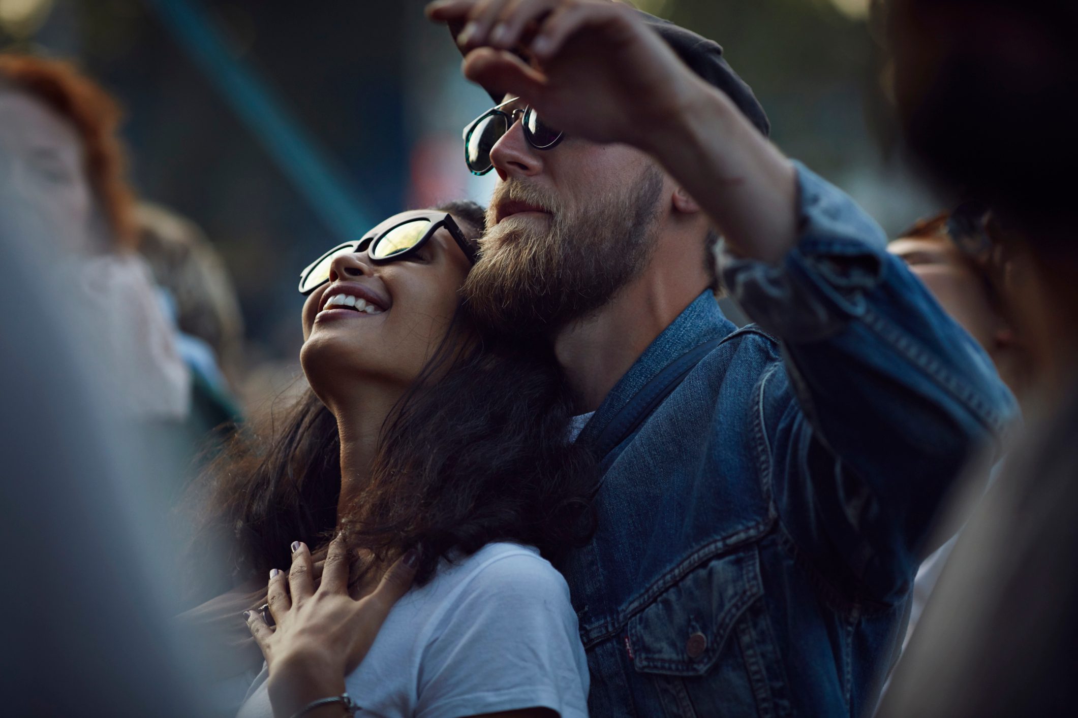 Couple together at romantic concert