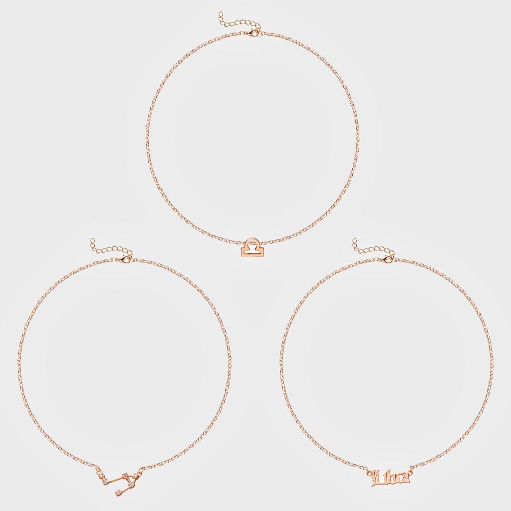 Pantid Libra Zodiac Layer Necklaces Plated
