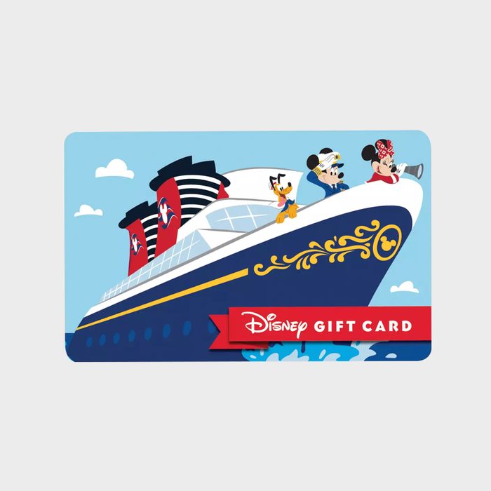 Cruise ship featuring animated characters standing on deck; labeled 