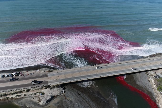 Drone Photos From Pinc Dye Release