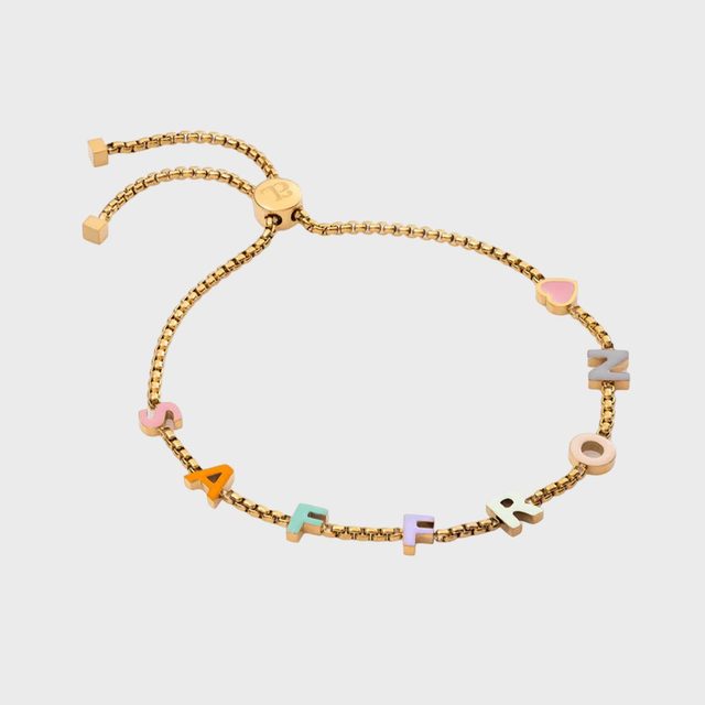 Bracelet displaying colorful letters 