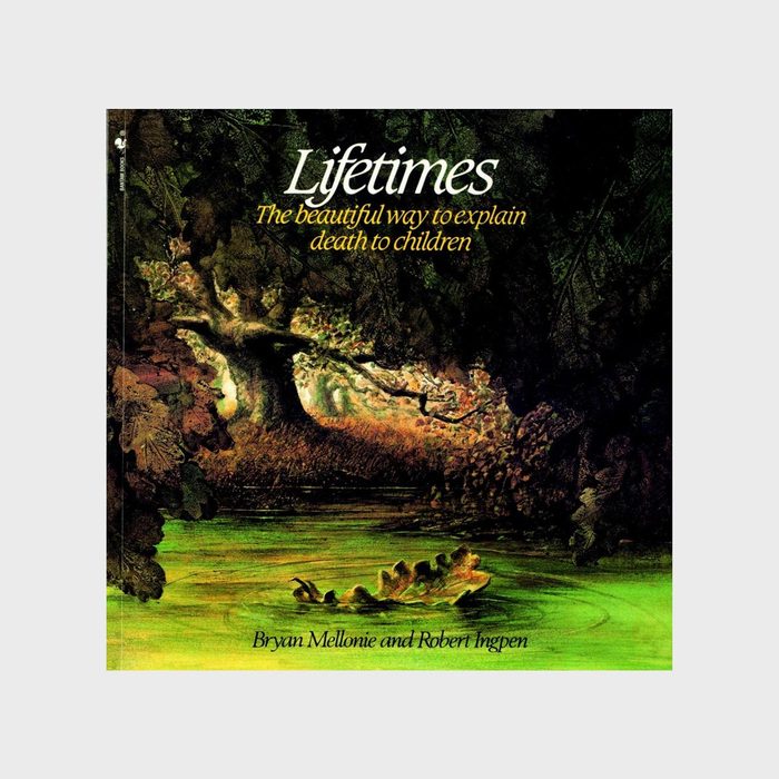 Tree stands majestically, surrounded by dense foliage, with a serene green pond reflecting its branches. Text: 