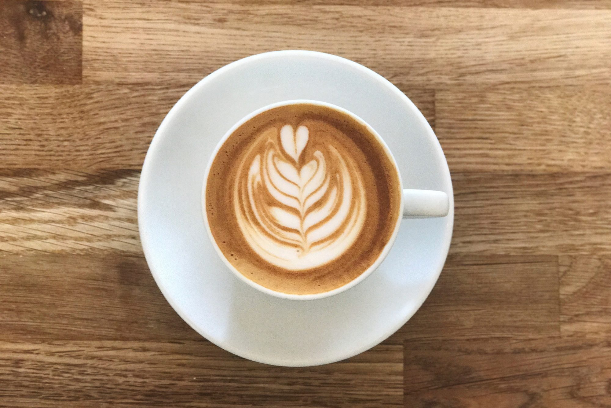 Directly Above Shot Of Cappuccino On Table